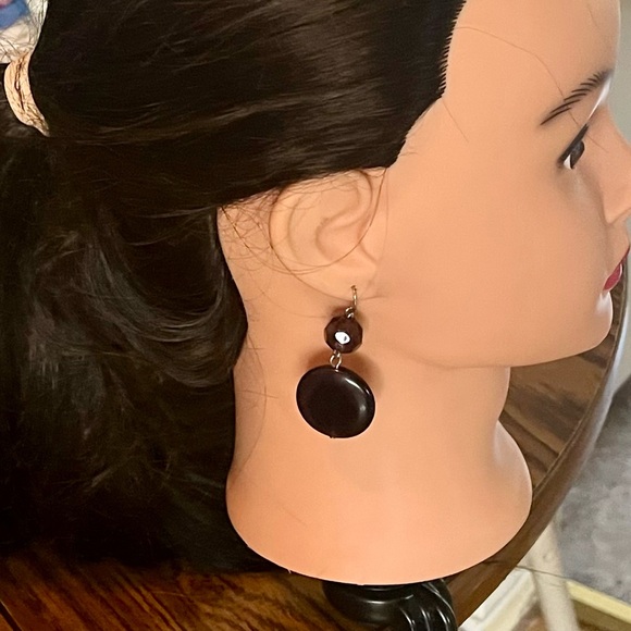 Earrings, (GUC) pierced purple glass jewelry - Picture 4 of 16